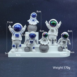 LUOZZY 8 piezas de cifras de astronauta para tartas, decoración de astronauta en miniatura, juguetes de astronauta para decoración de tartas espaciales para decoración de fiestas temáticas espaciales