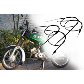 Simson Enduro Bowden Cable Set S51E, S53E, S70E, S83E with Throttle Cable, Brake Cable, Starter Cable and Clutch Cable