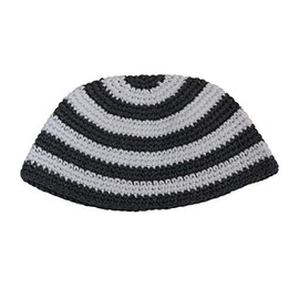EREZ OVED Yarmulke - Sombrero judío Kippah Frik Kipa Judaica Yamaka Kippa Yamakah Yarmulka para hombres o niños (gris y blanco)