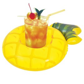 9-Inch Inflatable Yellow and Green Pineapple Swimming Pool Cup Holder