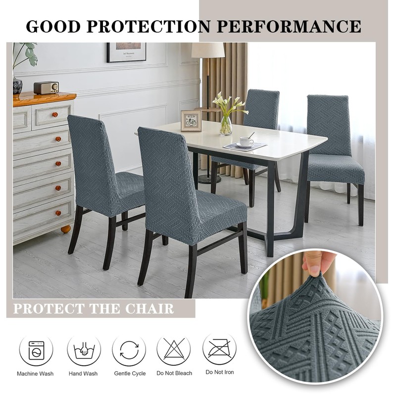 KELUINA Chair Covers, Stretch Chair Covers for Dining Room Chairs,