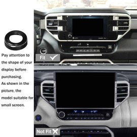 SENSHINE for Toyota Tundra Accessories 2025 2024-2022 Sequoia Center Console Knob Cover Drive Mode Tune Cap Start Stop Push Button Outer Ring Volume Knob Trim Rear Mirror Adjus Knob Ring 4Pcs (Black)