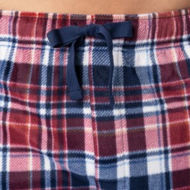 IZOD Men's Micro Sueded Fleece Sleep Pajama Pant, Red Plaid, Large