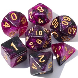 CiaraQ DND Polyhedral Dice Set with a Black Dice Bag for D&D RPG MTG Role Playing Table Games