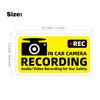 Roykaw Dash Cam Recording Sticker, High Visibility Reflective Car Warning