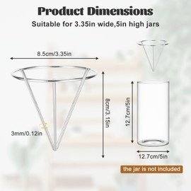 4 Pcs Avocado Seed Starter Rack for Mason Jar of Wide-Mouth,Triangle Avocado Seed Sprout Starter Growing Kit for Avocado Vase, Avocado Seed Holder Bracket,Avocado Seed Holder Triangular Metal Bracket