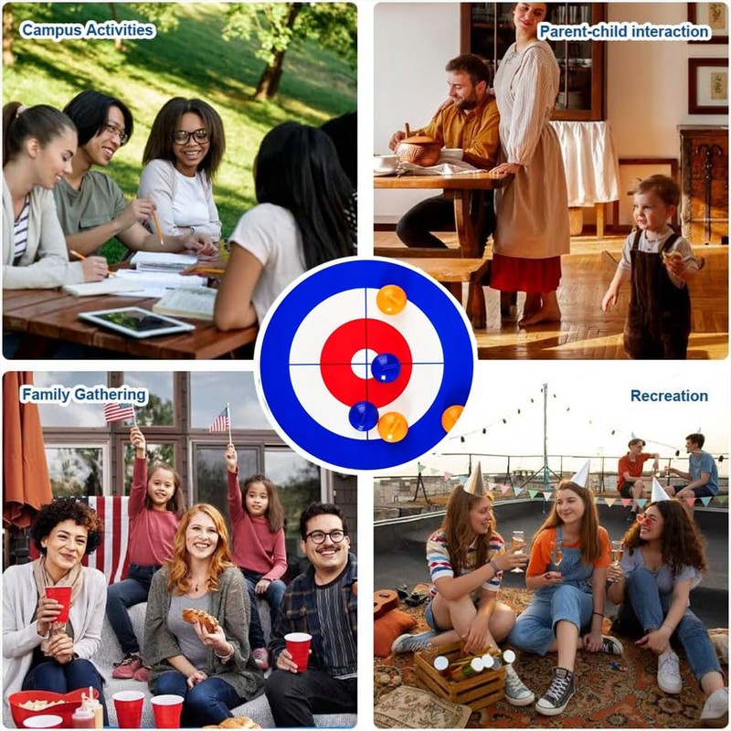 Tabletop Curling Game,Curling Game,Portable Team Board Games,Tabletop Training Family Party