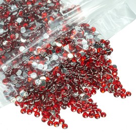 qiipii 3000PCS 5mm Crystal Red Resin Rhinestones for Crafts Siam Red Flatback Rhinestones Bulk SS20 Non-Hotfix Ruby Red Stones Diamonds Crystals Gems for Mugs Tumblers Bottles DIY Crafts Decoration