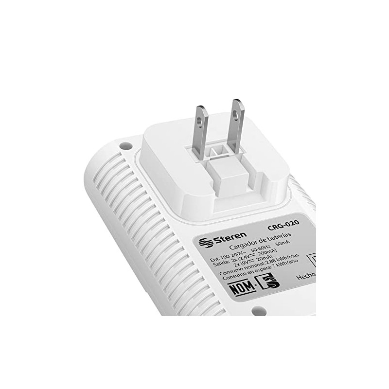STEREN Cargador De Pilas AA, AAA Y 9v Incluye 4