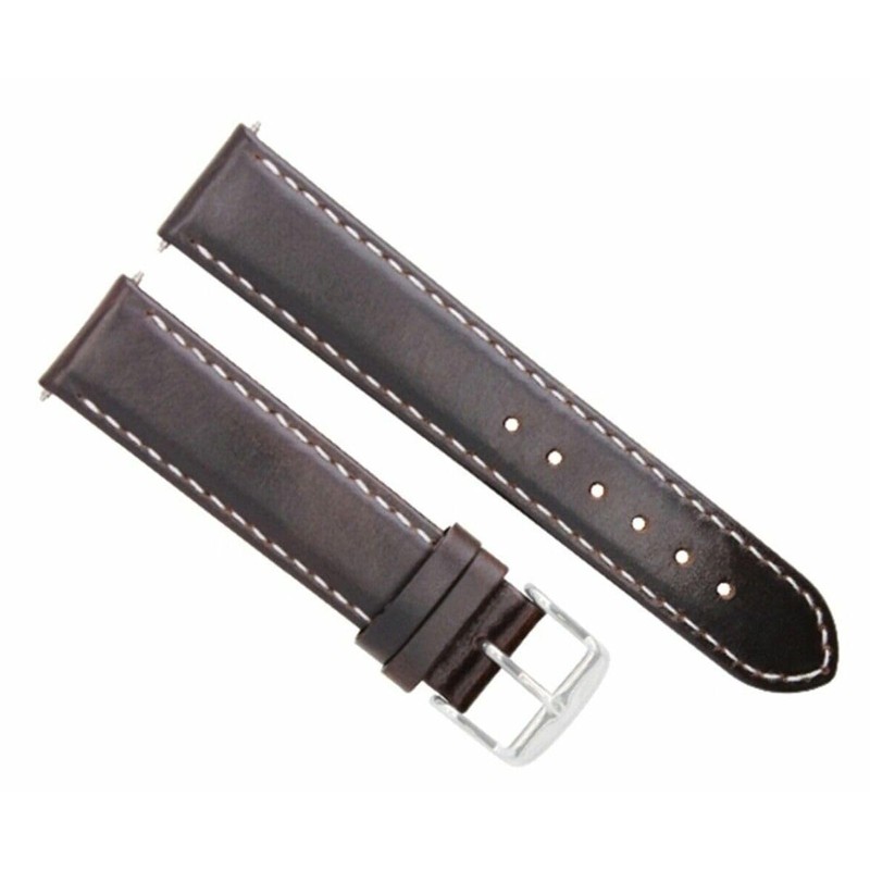 Ewatchparts 18-19-20-22-24mm Genuine Leather Watch Band Strap Smooth With Clasp