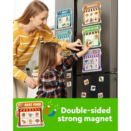 Coogam Magnetic Sorting Toys, Montessori Fridge Magnets Matching Game, Food Pets Grocery Furniture Category Recognition, Educational Learning Fine Motor Toy Gift for Toddler Ages 3-8