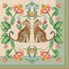 20 Napkins Leopard Pair of Flowers Animals Jungle Table Decoration