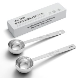 LEIFENY 2PCS 1TBSP(15ML) 18/8 Stainless Steel Measuring Spoon, Metal Measure Scoop for Dry and Liquid Spices, Must-have for Kitchen