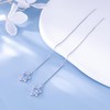 SLUYNZ Solid 925 Sterling Silver Blue Crystal Snowflake Dangle Earrings