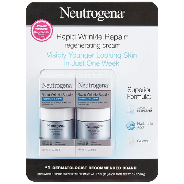 Neutrogena Rapid Wrinkle Repair Remanufactured Cream Medium 1.7 oz (50 ml) (2 Pack)