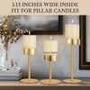 Pillar Candle Holders Set of 3, 3.15" Diameter Gold Candlestick