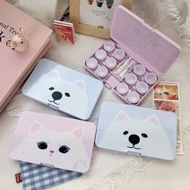 Character large-capacity 6-pack portable lens case pink cat for travel 3ea