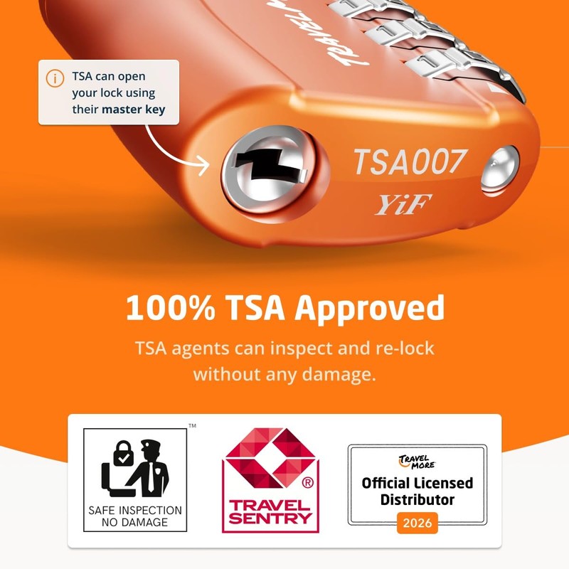 2-Pack TSA Approved Travel Combination Cable Luggage Locks for Suitcases