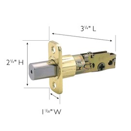 Design House 783217 Universal 6-Way Replacement Deadbolt Latch, 3.25 x 0.95 x 1, Polished Brass