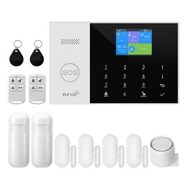 XNY Wireless 2G Home Alarm System, WiFi Alarm System Home with App Notifications, Window Door Sensors, Motion Sensors, Remote Controls, Works with Alexa and Google Assistant (105-2G-C)