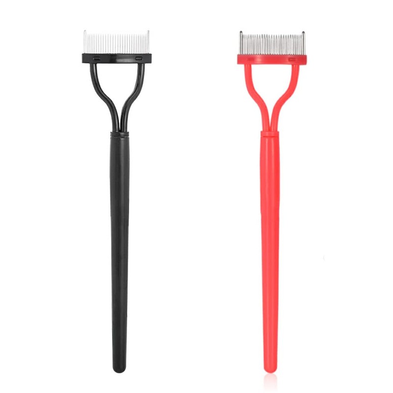 SUIOPPYUW Eyelash Brush Lash Comb Black Pink Arc Designed Premium