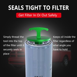 Oil Filter Plug Tool, Aluminum Alloy Oil Filter Cap Off Tool for Dodge Ram 2500, 3500, 4500, 5500 Cummins 05083285aa Mo285 Turbo Diesel 5.7l 6.4l 6.7l (Green)