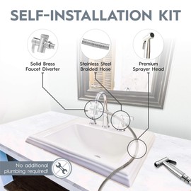 Warm Water Faucet Bidet Sprayer for Toilets and Sinks - Handheld Bidet Sprayer with Sink Hose Attachment for Bathroom Sink - Smooth Pressure & Temperature Control - Easy 10-Minute Install