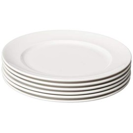 Fortessa Fortaluxe SuperWhite Vitrified China Dinnerware, Cassia 10 5/8-Inch Dinner Plate, Set of 6