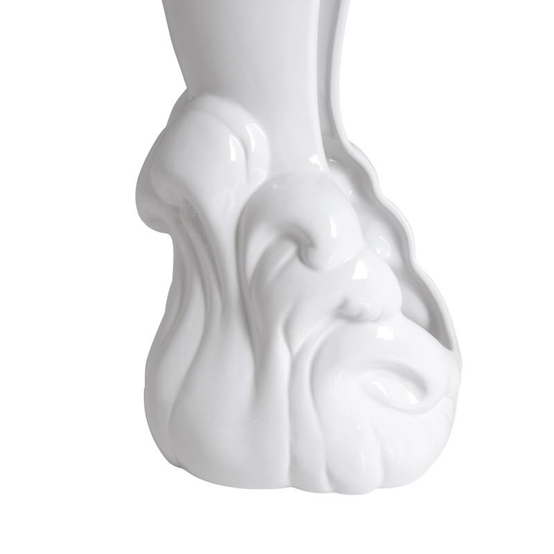 Dolphin Ceramic Toilet Brush Holder with Plastic Brush Set-White by