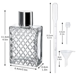 HDCRYSTALGIFTS 2er Pack Nachfüllbare Glas Sprüh Parfümflaschen 100ml / 3,4 oz Kosmetik Fein Nebel Zerstäuber Flasche Leere Tragbare Klare Glas Ätherisches Öl Behälter für Reisen