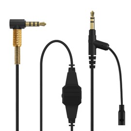 Linkidea Audio Cable Boom Mic for V-Moda M-200, M-100, Crossfade 2, LP, LP2, M-80, V-80 Headphones, 3.5mm TRRS to TRS Replacement Aux Cord with Inline Microphone and Volume Control (6.5 ft / 2 m)