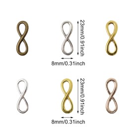 Honbay 60PCS Infinity Symbol Connectors Charms Pendants Alloy Jewelry Making Accessories for DIY Bracelets, Anklets, Necklaces, Shoes, Jewelry Making or DIY Crafts