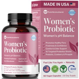 Pure Micronutrients pH Balance Vaginal Probiotics for Women - Odor & Itch Support - Vaginal Health Pills with Cranberry, Lactobacillus & Prebiotics - Feminine Wellness Daily Supplement - 60 Capsules