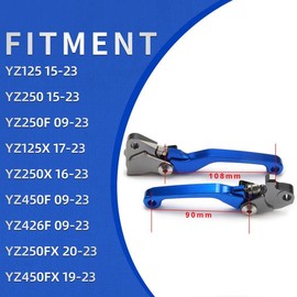 IUVWISN Motorcycle Brake Clutch Lever Pivot Levers Set Adjustable CNC for YZ125 YZ250 15-23 YZ250F 09-23 YZ125X 17-23 YZ250X 16-23 YZ450F YZ426F 09-23 YZ250FX 20-23 YZ450FX 19-23 Dirt Pit Bike Blue