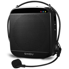 Voice Amplifier Portable PA System with Headset Microphone SHIDU Voice Amplifiers Loudspeaker Support USB SD for Teachers Coach Yoga Outdoor Activity