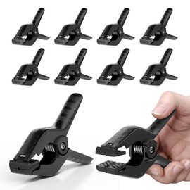 EMART 8 Pack Heavy Duty Muslin Spring Clamps, Professional 4.5 Inch Plastic Backdrop Clips for Photography Studio, Photo Booth, Backdrop Stand, Paper, Woodworking, Crafts, Tarp -Black