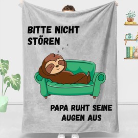 ZQYMM Gifts for Dad, Funny Sloth Blanket Gift Dad for Birthday, Best Dad Gifts, Christmas Father's Day Birthday Gift for Dad