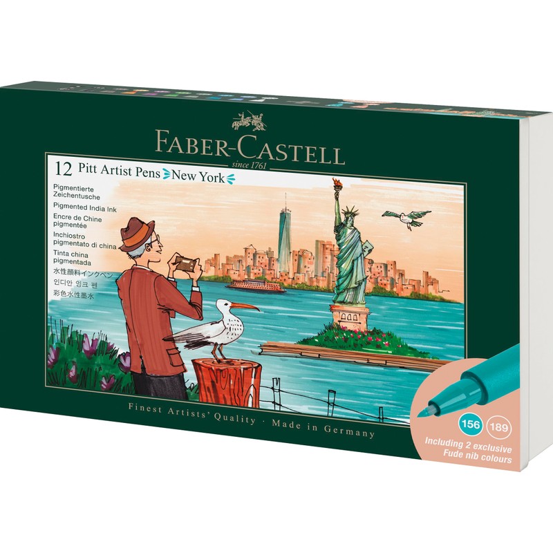 FABER-CASTELL 267135 New York Gift Set 12 Pitt Artist Pen,
