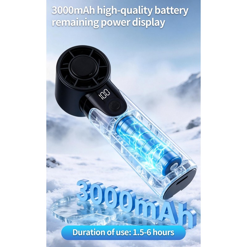 Mini Pocket Handheld Fan, 100 Speed Button Adjustable Personal Fan,