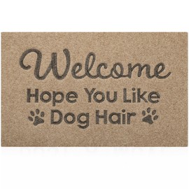 Outdoor Welcome Door Mats Front Door Mats Home Entrance Funny Doormats Hope You Like Dog Hair Front Door Indoor Outdoor with Non Slip Rubber Mat Dog Mat Pet Mats 28" x 18"