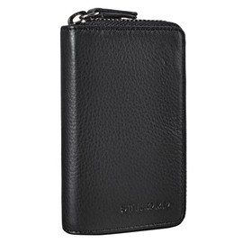 STILORD Fidelis Vintage Leather Key Case 3 in 1 Pocket Key Small Wallet and Card Holder RFID Blocking Genuine Leather, black, coin purse