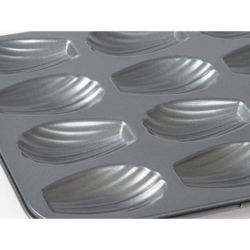 cotta 88657 Tiffany Madeleine Mold (12 Pieces), Black, External Dimensions: