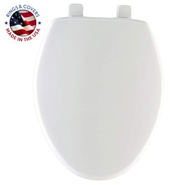 MAYFAIR 1880SLOW 000 Caswell Toilet Seat will Slowly Close and Never Loosen, ELONGATED, Long Lasting Plastic, White