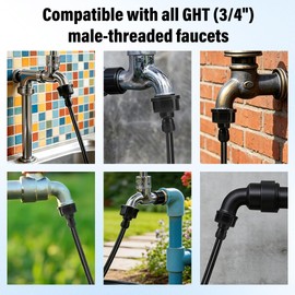 6 Pack 3/4" Female to 1/4" Quick Connect Drip Irrigation Faucet Adapter | Fits standard 3/4" Garden Faucets & Hoses,Leak-Proof,Tool-Free Install for Outdoor Watering,Raised Beds and Drip Systems