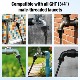 6 Pack 3/4" Female to 1/4" Quick Connect Drip Irrigation Faucet Adapter | Fits standard 3/4" Garden Faucets & Hoses,Leak-Proof,Tool-Free Install for Outdoor Watering,Raised Beds and Drip Systems