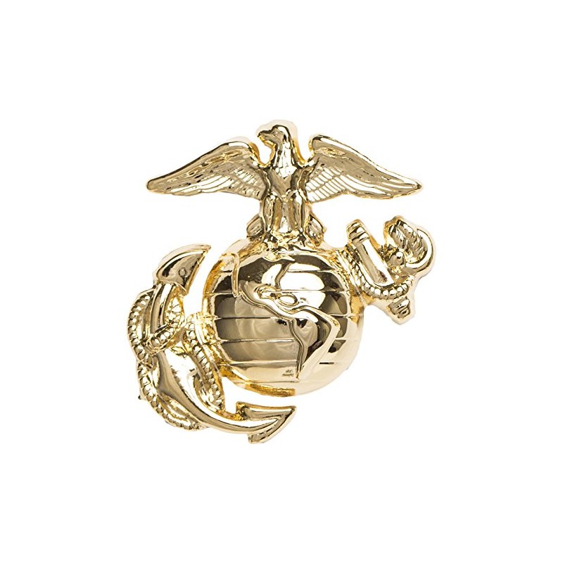 Marlow White USMC Dress Cap Device, ENLISTED