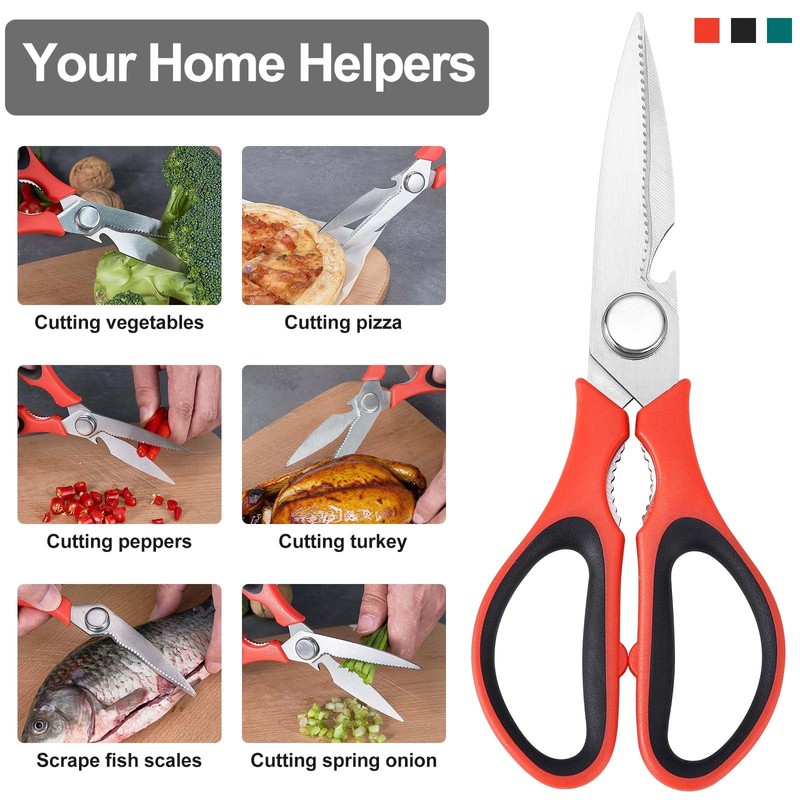 3-Pack Kitchen Scissor All Purpose Kitchen Shears Heavy Duty Scissors
