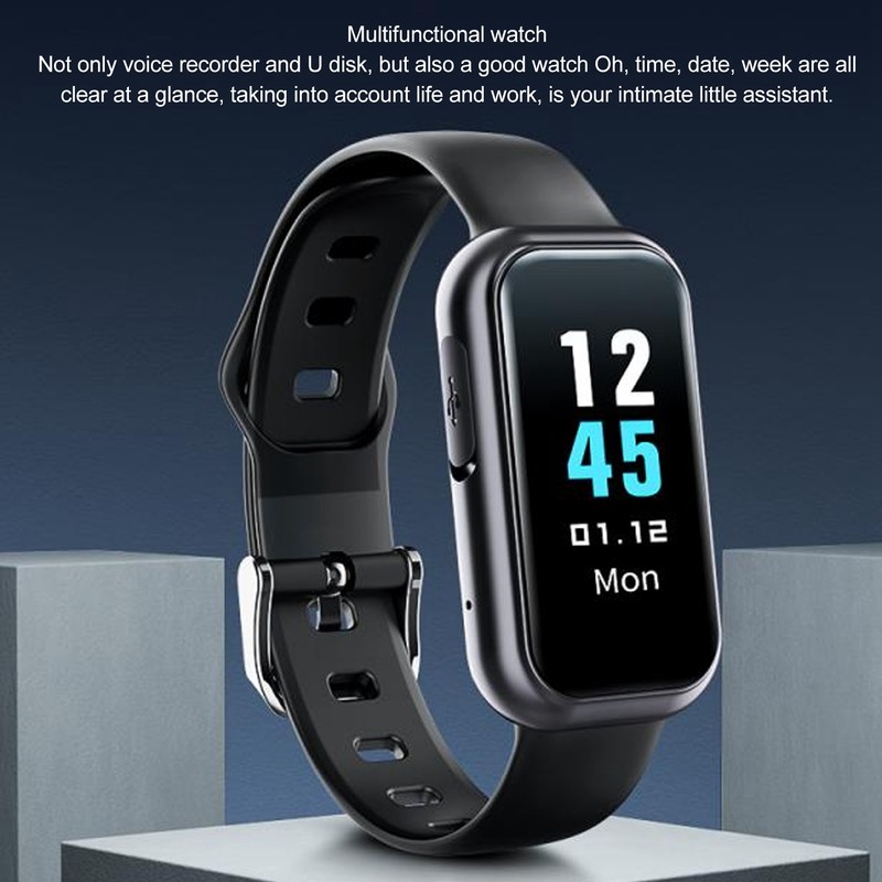 Voice Recorder Watch HD Noise Reduction MP3 Player File Encryption