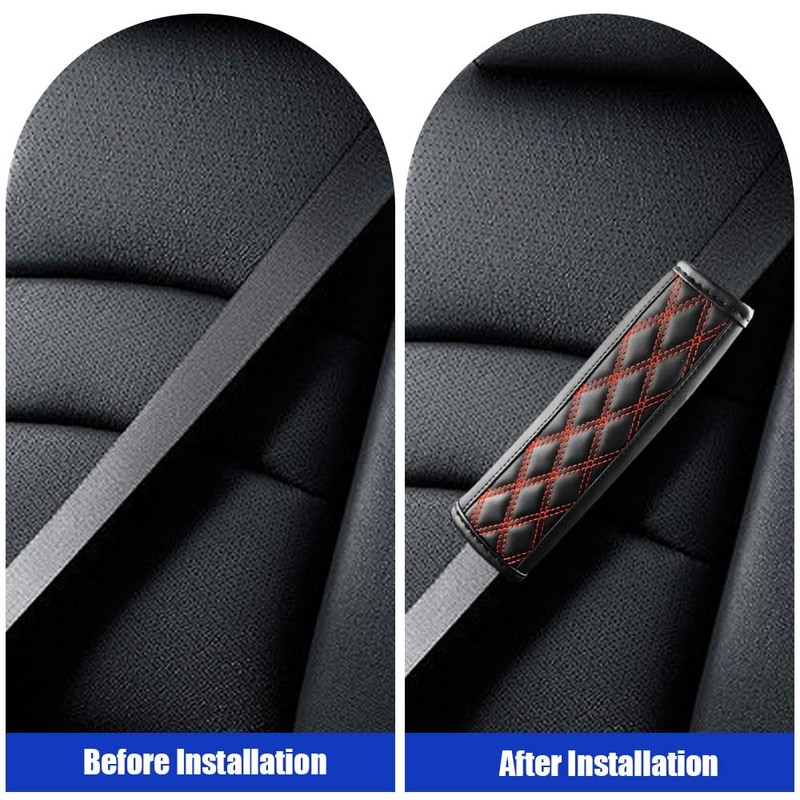 JDDRY 2PC Seat Belt Neck Protector,Car Seat Belt Covers Pads,Leather
