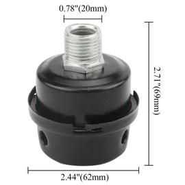 WMYCONGCONG 2 PCS 1/2"PT 20mm Air Compressor Silencer Filter Metal Air Compressor Intake Filter Muffler Silencer w/ 2 PCS Filter Element Replacement